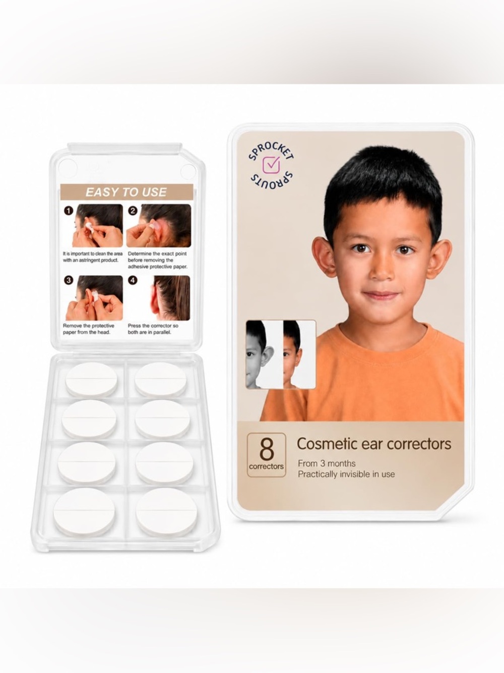 NWT SprocketSprouts Kids Baby Cosmetic Ear Correctors 8 Count